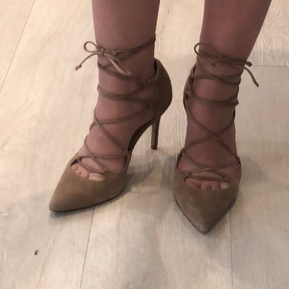 Banana Republic lace-up suede heels - Picture 2 of 7